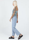 Jeans 100% cotton Light wash blue Zip & button fastening  Belt looped waist  Classic five-pocket design  Straight leg 