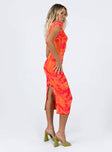 Stella Midi Dress Orange Multi