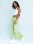 Princess Polly   Hilton Velour Track Pants Sage Green