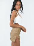 Mini skirt Textured material Slit at side