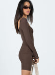 Long sleeve romper Ribbed material Open neckline Slight ruching at bust