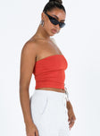 Red tube top Good stretch Lined bust