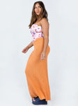 Maxi skirt Ribbed knit material  High waisted  Elasticated waistband 