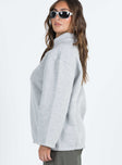 Jaimi Quarter Zip Sweater Grey Marle