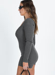 Romper Ribbed knit material V neckline Good stretch Unlined 