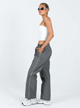 Grey parachute pants Elasticated waistband Twin hip pockets Faux back pockets Drawstring cuffs