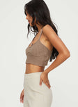 Knit Top  Sweetheart neckline, cropped style