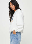 Cali Beach Crew Neck Sweatshirt White Princess Polly  Cropped 