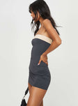 Strapless mini dress Folded neckline, elasticated band at bust Good stretch, unlined