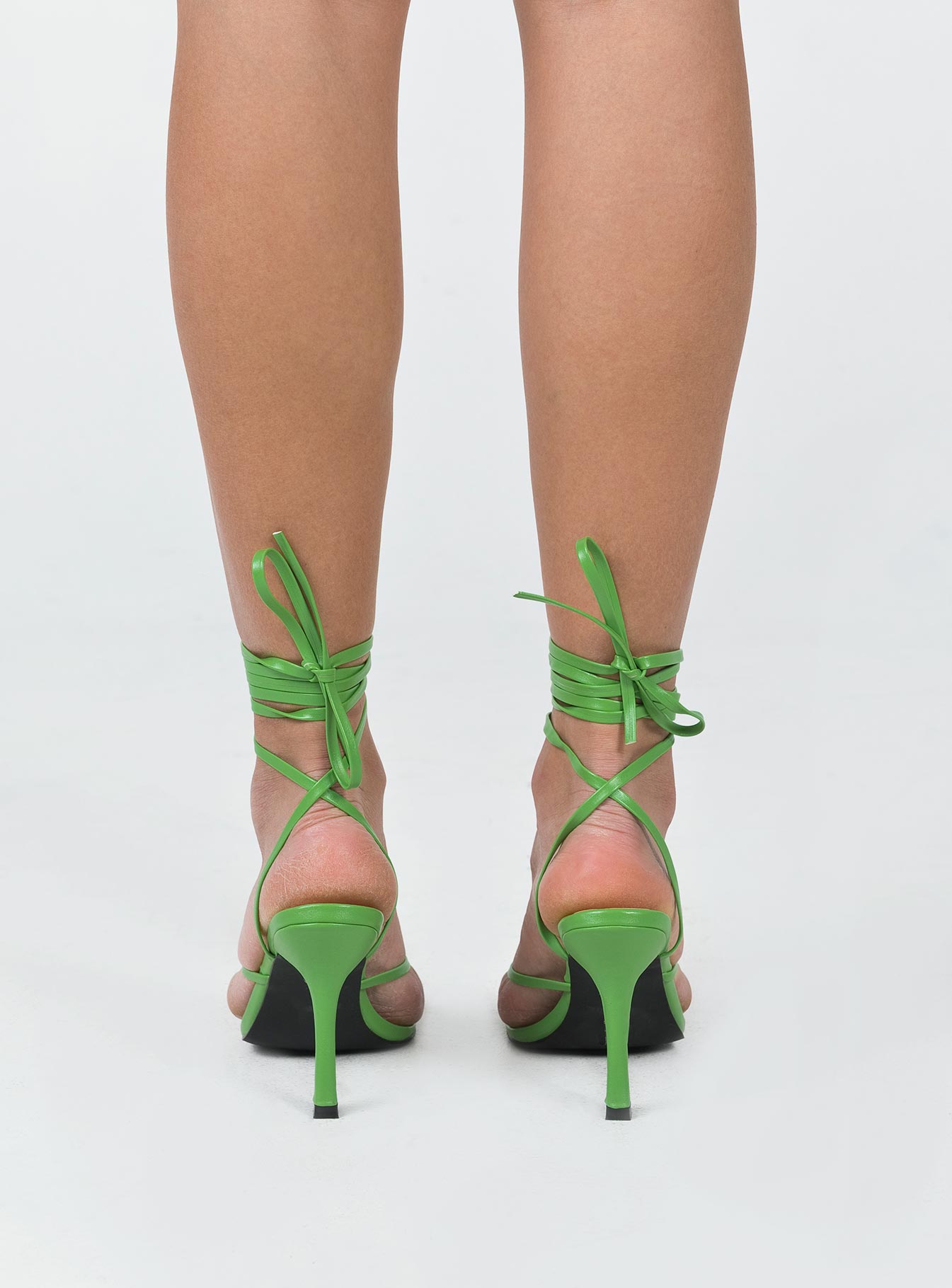 Green deals strappy heel