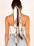 Gemini Satin Scarf Black & White