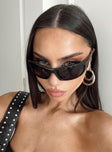 Sunglasses Wrap around style  Black tinted lenses  Lightweight 