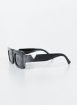 Sunglasses  100% plastic UV 400 Oversized fit  Black tinted lenses  Moulded nose bridge 