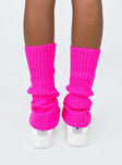 Legwarmers Soft knit material  Below the knee length  Good stretch 