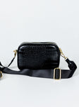 Bag Gold-toned hardware  Zip fastening  Removable crossbody strap  Removable coin purse on strap  Flat base