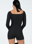 Routley Knit Romper Black