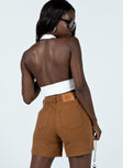 Giovana Denim Shorts Brown