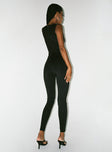 Jumpsuit V-neckline Invisible zip fastening at front Slim leg