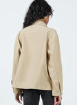 Jacket Waffle material Classic collar Button fastening at front Twin chest pockets Faux hip pocket Silver-toned hardware