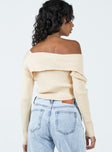 Jumper Ribbed knit material Asymmetric folded neckline