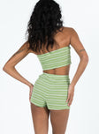 Shorts Striped print Knit material High rise Elasticated band at waist Good stretch Unlined 