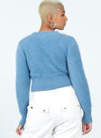 Blue sweater Fluffy knit material