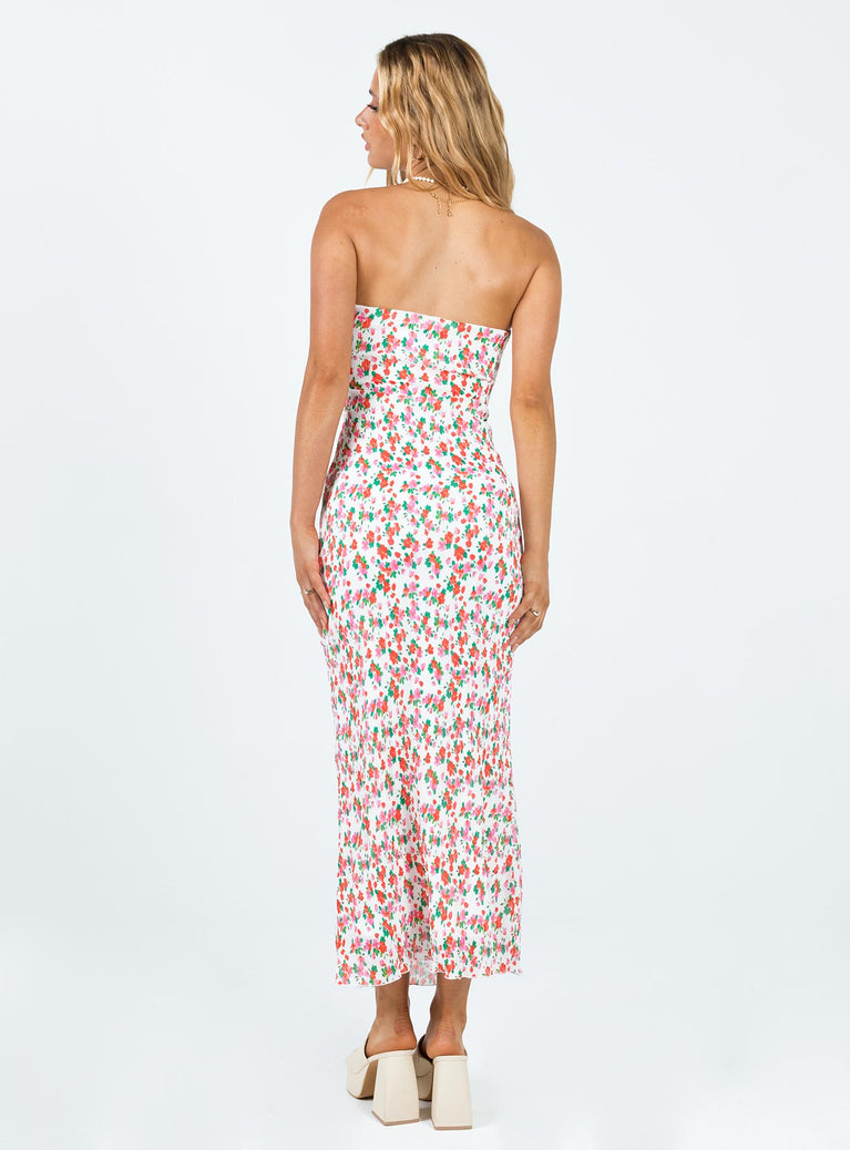 Tiarna Strapless Midi Dress Floral