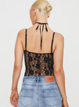 Black Lace Bodysuit Adjustable shoulder straps sweetheart neckline high cut leg