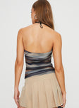 Strapless mesh top Ruched design, inner silicone strip at bust, invisible zip fastening at side Good stretch, fully lined 