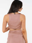 Crop top Satin material Tie fastening at bust V neckline