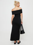 Off-the-shoulder knit maxi dress Good stretch, unlined 