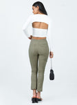 Cargo pants High waisted Zip & clasp fastening  Belt looped waist  Six pocket design Straight leg 