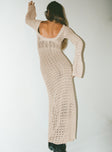 Margarida Crochet Maxi Dress Beige