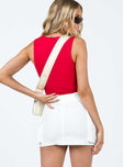 Cargo mini skirt Drawstring at waist Zip & clasp fastening Twin cargo-style hip pockets