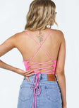 Bodysuit Straight neckline Exposed back Lace up fastening High cut leg Cheeky bottom Press clip fastening Good stretch