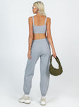 Matching set Quilted material Crop top Fixed straps Invisible zip fastening at side Pants High waisted