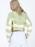 Benson Cropped Sweater Green / White