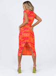 Stella Midi Dress Orange Multi