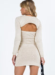 Matching set Strapless mini dress Thin elasticated band at bust Long sleeve bolero