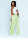 Princess Polly   Hilton Velour Track Pants Sage Green