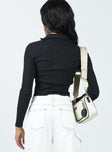 Malvern Zip Sweater Black Princess Polly  Cropped 