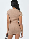 Mini dress Ribbed knit material  Sweetheart neckline 