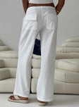 Pants Drawstring waist Twin hip pockets Straight leg