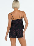 Romper Floral print Adjustable shoulder straps Invisible zip fastening at side