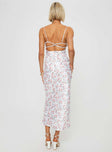 Floral maxi dress Adjustable shoulder straps, scooped neckline, invisible zip fastening Non-stretch material, unlined