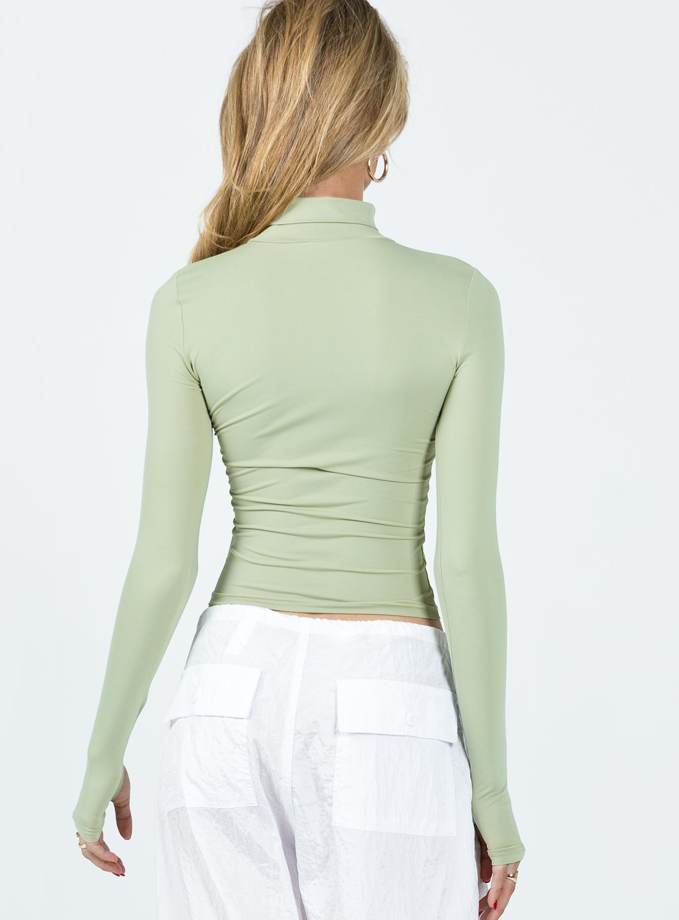 Green sales turtleneck top