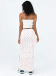 Maxi skirt Textured material Floral print Elasticated waistband Side split