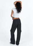 Pants Mid rise Elasticated waistband with drawstring Four pocket design Wide leg Drawstring cuff