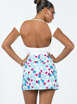 Mini skirt Floral print Invisible zip fastening at back