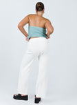 Pants Ribbed knit material Elasticated band at waist High waisted Wide leg